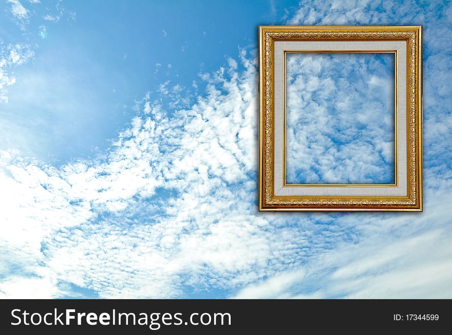 Blue Sky with GoldPicture Frame