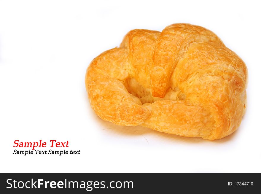 Croissant recently made isolated on white background