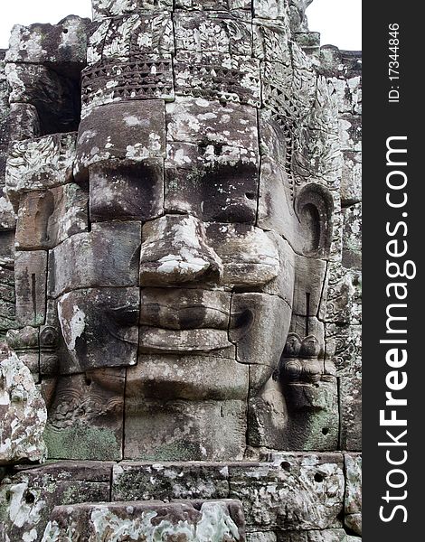 Face in cambodian temple closeup. Face in cambodian temple closeup