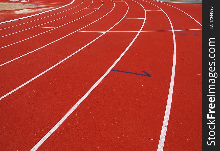 Starting Grid of Race Track in Stadium background