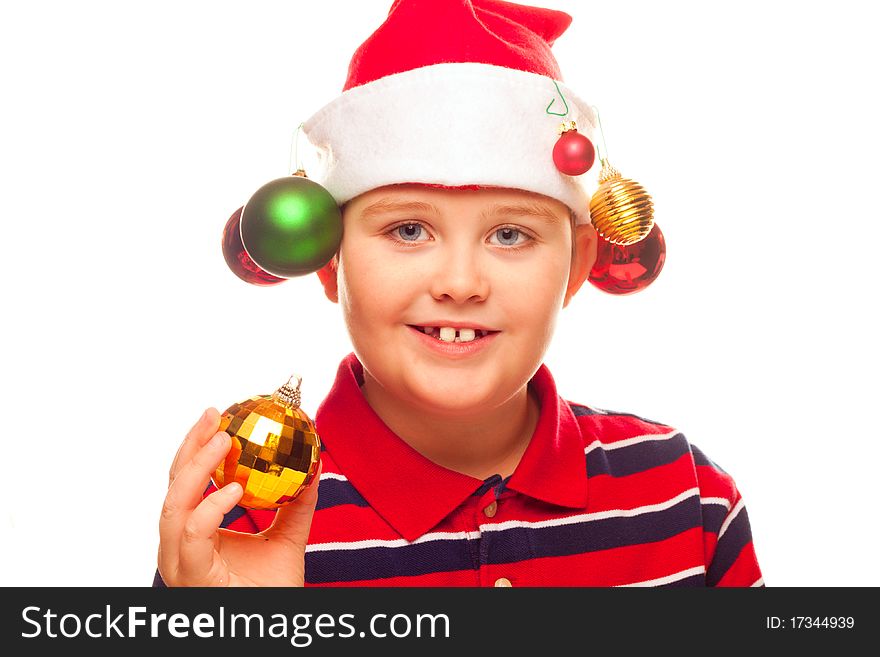 Christmas Boy With Santa Hat