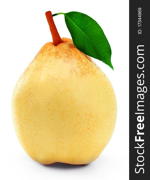 Pear on white background ripe fruit. Pear on white background ripe fruit