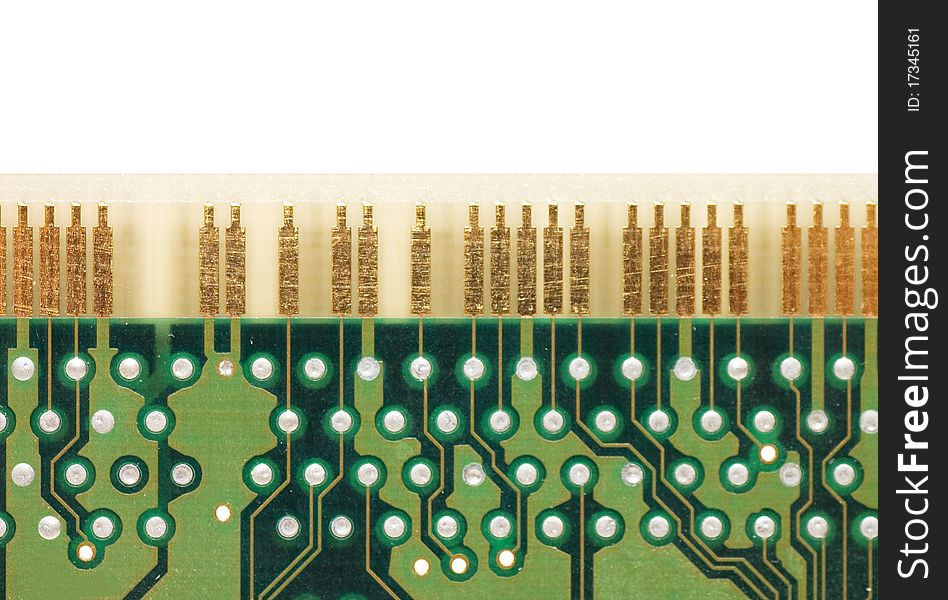 Detail of computer circuit board close up