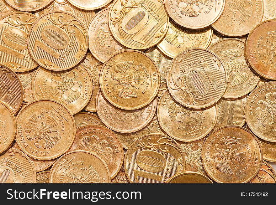 Coins macro close up background