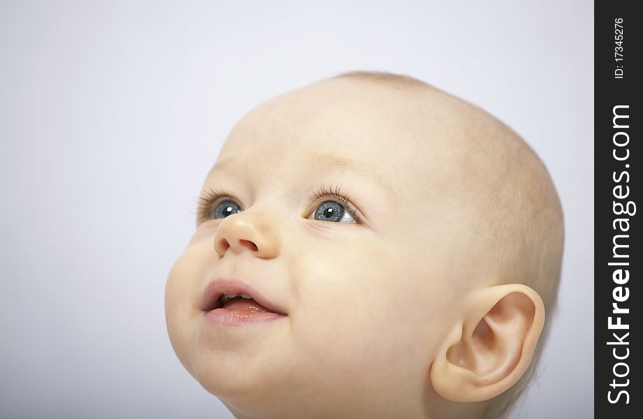 Baby face close-up. Shallow DOF