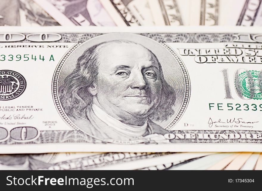 Dollar banknotes, abstract business money background close up. Dollar banknotes, abstract business money background close up