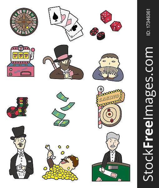 Cartoon casino icon,vector illustration