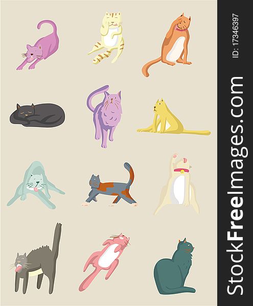 Cartoon cat icon,vector illustration