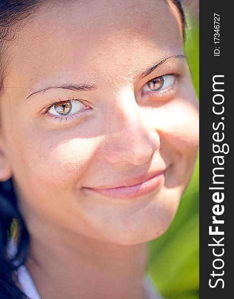 Beautiful woman relaxing by the sun. Beautiful woman relaxing by the sun