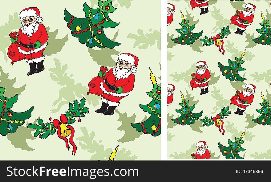 Seamless pattern with Christmass objects