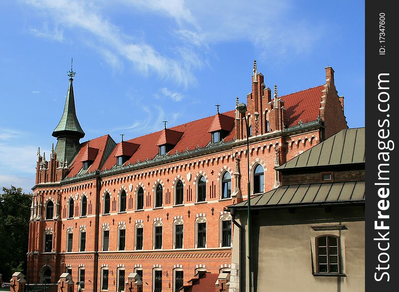 An old brick building in Cracow, Poland