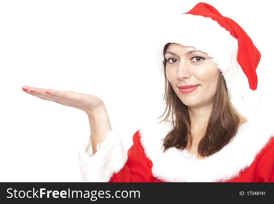 Christmas Woman With A Open Hand