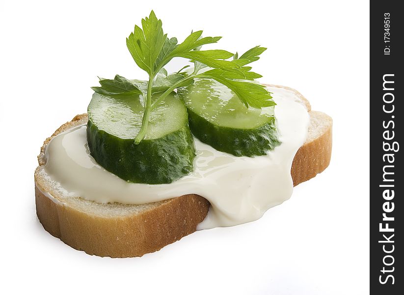 Sandwich with cheese and cucumber