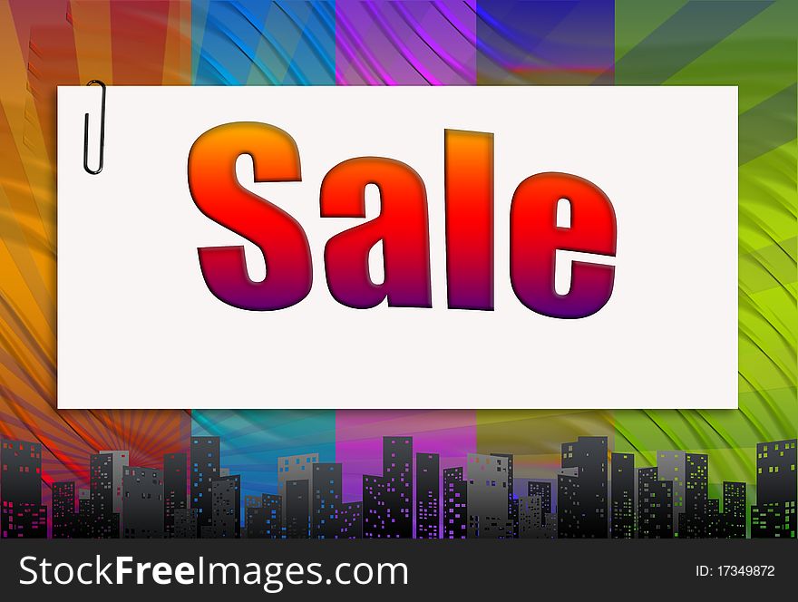 Word sale, colorful background scenery