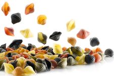 Multicolored Pasta On A White Background Stock Photography