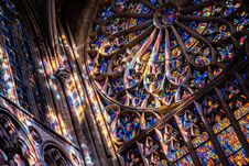 Stained Glasses In Cathedral Saint Vincent Royalty Free Stock Photo