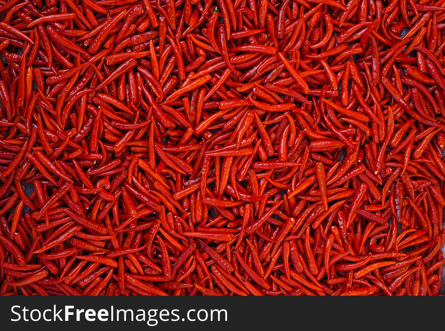 Red Chillies Background,Selective focus,Planted in Asia, Thailand