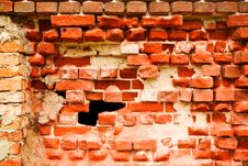 Old Destroyed Brick Wall Stock Image