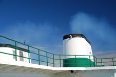 Boat Chimney Steam On Blue Sky Royalty Free Stock Photo Boat Chimney Steam On Blue Sky Royalty Free Stock Photo