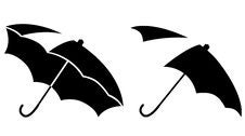Black-and-white Open Umbrellas Royalty Free Stock Images