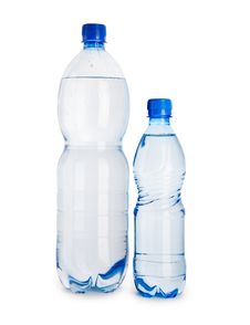 Big And Small Blue Bottle Isolated Royalty Free Stock Photo Big And Small Blue Bottle Isolated Royalty Free Stock Photo