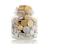 Coins In Jar Stock Image Coins In Jar Stock Image