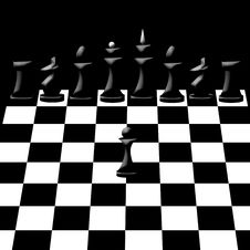 Chessmen On Chessboard Royalty Free Stock Image