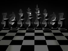 Chessmen On Chessboard Stock Photos