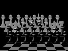 Composition Of  Chessmen On Chessboard Stock Images