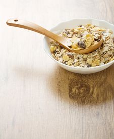 Bowl With Muesli On Wooden Background Royalty Free Stock Photo Bowl With Muesli On Wooden Background Royalty Free Stock Photo
