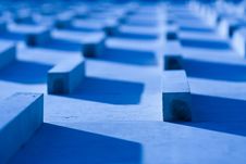 Blue Wall With Small Bricks Stock Photos Blue Wall With Small Bricks Stock Photos