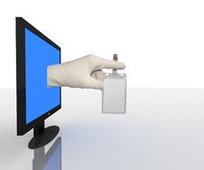 3D Television, Computer Screen In Profile Stock Images