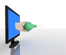 3D Television, Computer Screen In Profile Royalty Free Stock Image 3D Television, Computer Screen In Profile Royalty Free Stock Image