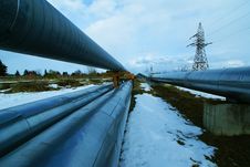 Industrial Steel Pipelines Smokestack Blue Sky Stock Photography Industrial Steel Pipelines Smokestack Blue Sky Stock Photography