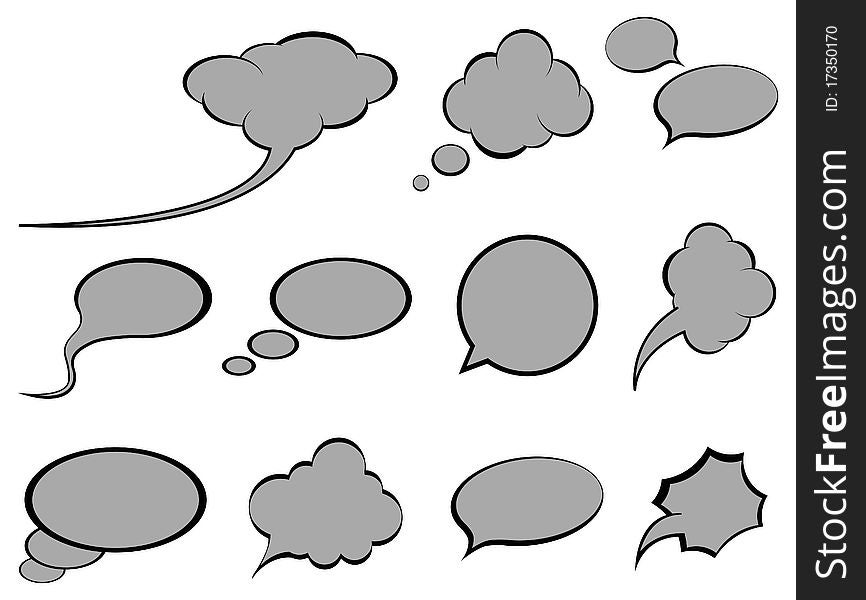 Twelve different types of speech bubbles