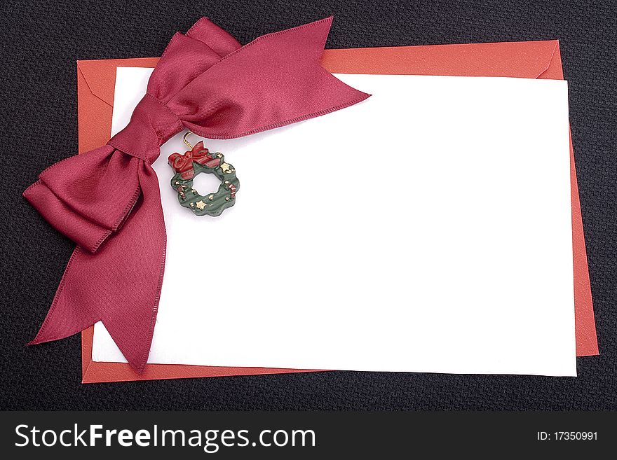 Congratulatory letter with a red envelope and a scarlet ribbon.
