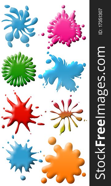 Set of colored blots for sales, on the white background