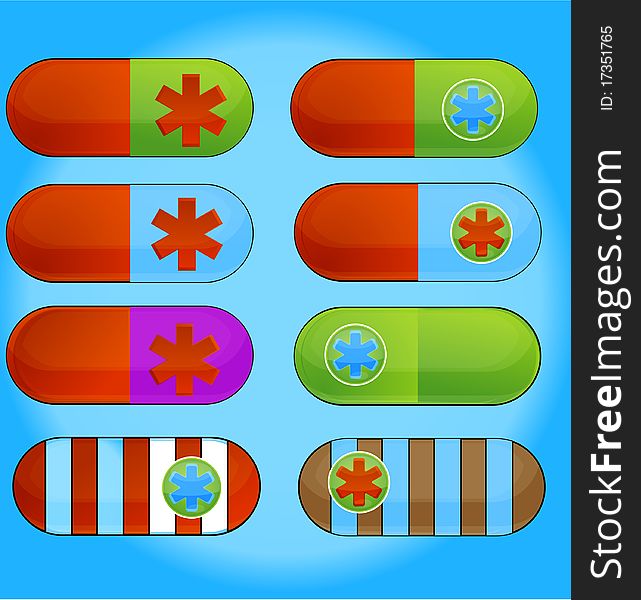 Medicine pills set