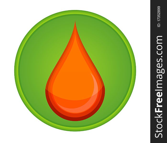 Circle icon red blood drop