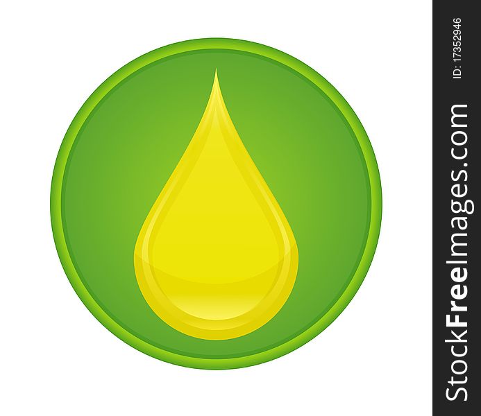 Green icon and yellow oil drop