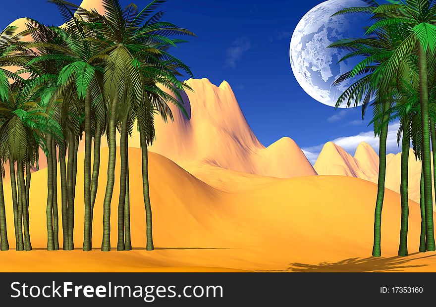 Very bright and colorful tropical landscape. Very bright and colorful tropical landscape