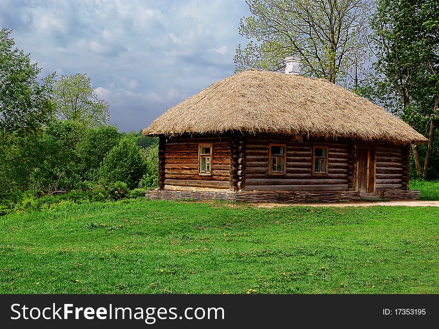 Ancient Russian log hut