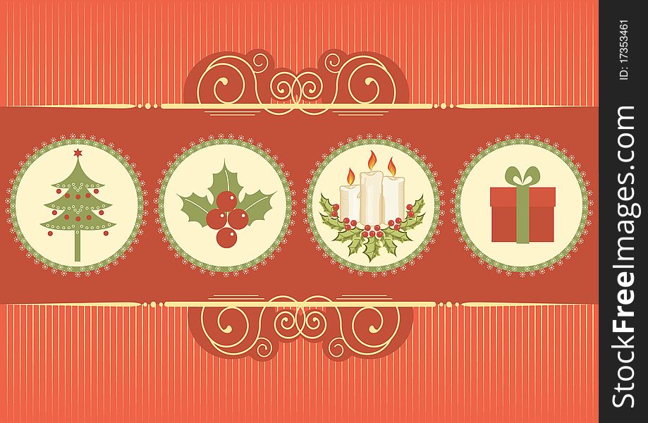 Christmas card.Vector vintage background for text. Christmas card.Vector vintage background for text.