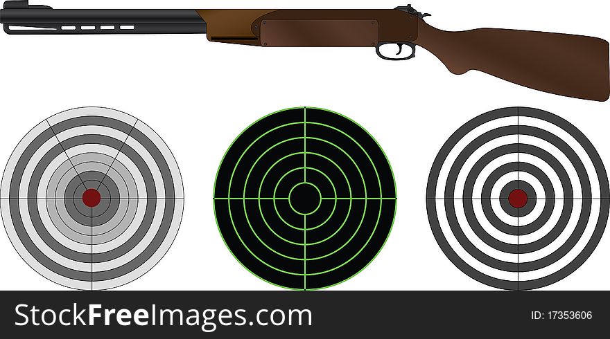 Sporting gun and targets