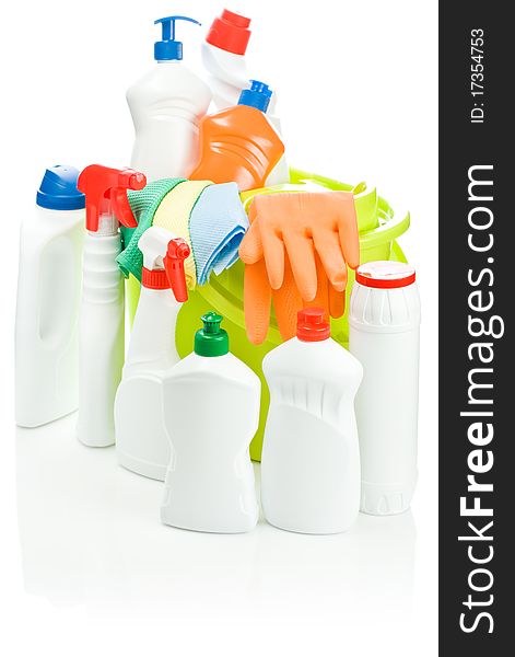 Isolated Composition Of Cleaning Supplies