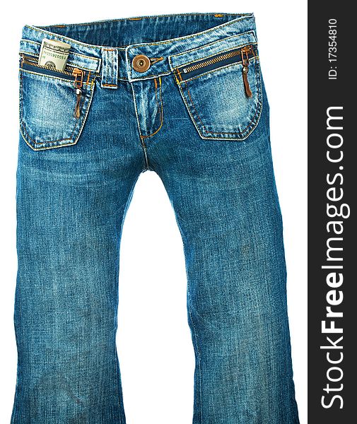 Jeans with dollars isolated
