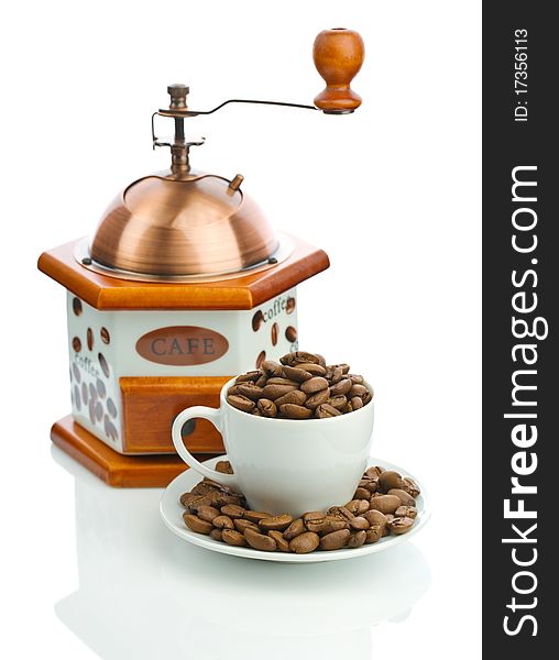 Composition Of Coffee Grinder And Cup