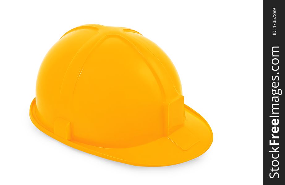 One yellow Helmet isolated on w hite background