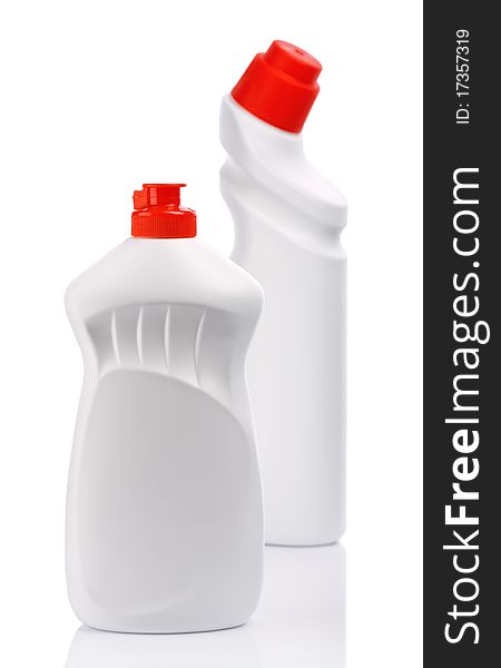 Isolated white bottles for clean