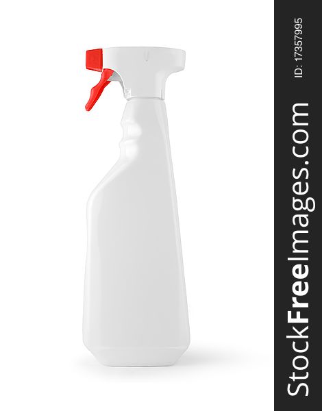 White bottle of cleanic liquid isolated on white background